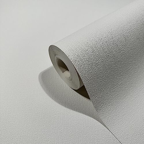 Marburg Carta da parati bianca effetto intonaco