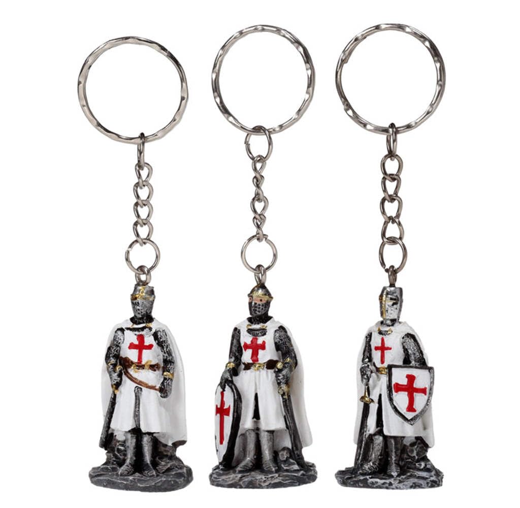 Puckator Unisex Multicolor Crusader Knight Defender Keyring - Mothers Day Gifts Key Ring Keyrings Tags - Cool Keyrings Hoop Clip Fobs - Funny Cute Car Men's Accessories Stuff For Men Women - Trinket