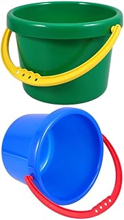 Toyvian ミニバケツ 砂遊び バケツ お砂場セット ミニ ハンドル付き プール 公園遊び 屋外ゲーム 道具 クリスマス 誕生日 夏 おもちゃ 2個