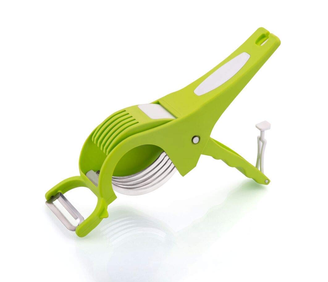 COMODITIES Store 2 in 1 Vegetable & Fruit Multi Cutter & Peeler,Veg Cutter Sharp Stainless Steel 5 Blade Vegetable Cutter with Peeler