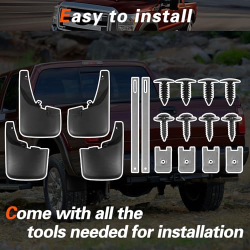 Image of F250 Mud Flaps Compatible with 2011-2016 Ford F250 F350 F450 F550 Super Duty Trucks Mud Guards Splash Guards with Fender Flare Front & Rear 4pcs