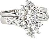 Purvika Jewels 2.50 Carat Marquise Cut Lab Created Diamond Solitaire Bridal Set Ring, 14K White Gold Plated Sterling Silver, Women's Engagement Ring (White, 9.5)