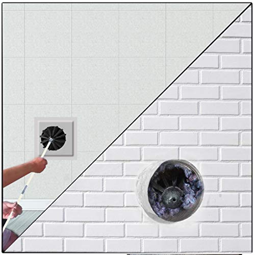 EAZY2HD Flexible Dryer Duct Cleaning Kit Lint Remover,Dryer Vent Cleaner Kit Extends up to 12 Feet, Synthetic Clean Brush Head, Includes 9 Flexible Rods,Use With or Without a Power Drill