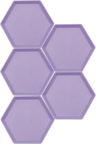 Miniatura 8 de Incauca Paquete de 5 mini platos ligeros de paja de trigo de 6 pulgadas, platos de postre hexagonales reutilizables, platos pequeños, platos