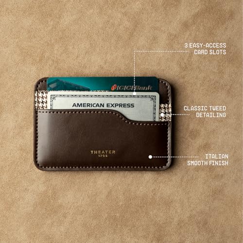 Image of Theater 1705 Men's Card Holder Wallet | Slim Faux Leather Card Case for Men | Compact RFID Style Card Organizer for Daily Use