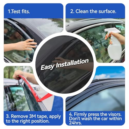 Image of Window Visors Rain Guards for 1996-2002 Toyota 4Runner, Out-Channel Window Vent Wind Deflectors Visors Shades for 96-02 4Runner