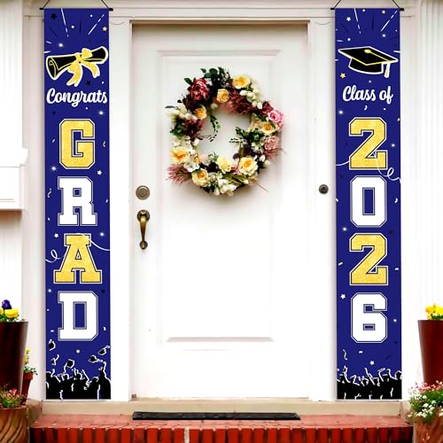 Image of Graduation Decorations 2026 | Large 2026 Grad Door Banner - 72x12 Inch | Hanging Grad Door Decorations | Congrats Grad Banner 2026 for Graduation 2026 | KatchOn