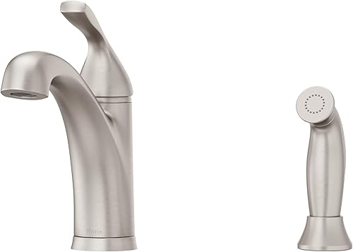 Pfister Lima F0344LMGS - Grifo de cocina con rociador lateral, mango único, acabado de acero inoxidable para defensa antimanchas