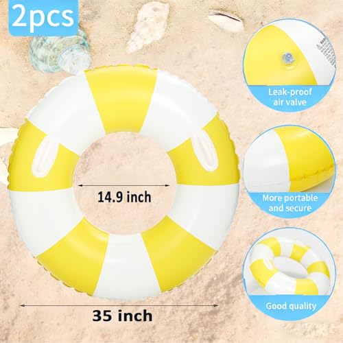 Image of 2 PCS Inflatable Pool Floats for Swimming Pool Party Lake Beach Adults - Floaties Pool Tubes Swim Rings Tubes Floaties for Beach Pool Party Decorations