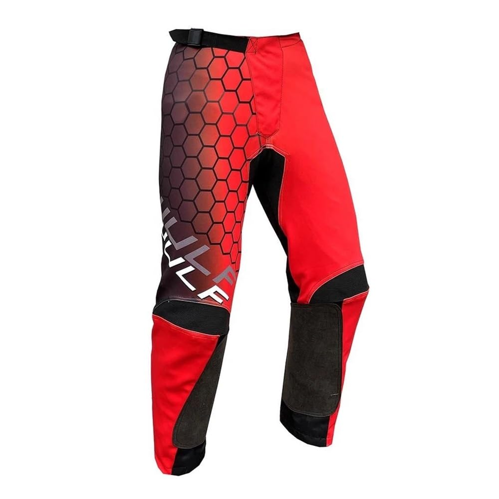 Wulfsport Combinaison de course MX pour enfants et jeunes pour motocross, quad, BMX, VTT, maillot et pantalon – Rouge