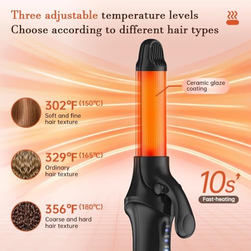 2 in 1 Cordless Hair Straightener and Curling Iron, 25mm Mini Hair Curler for Travel Hairstyling, Adjustable Temperature 150℃-180℃, USB Rechargeable - Image 3