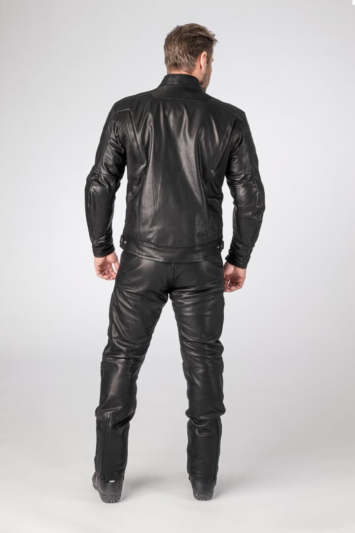 Racken wasserdichte Motorrad Lederjacke, schwarz, 56