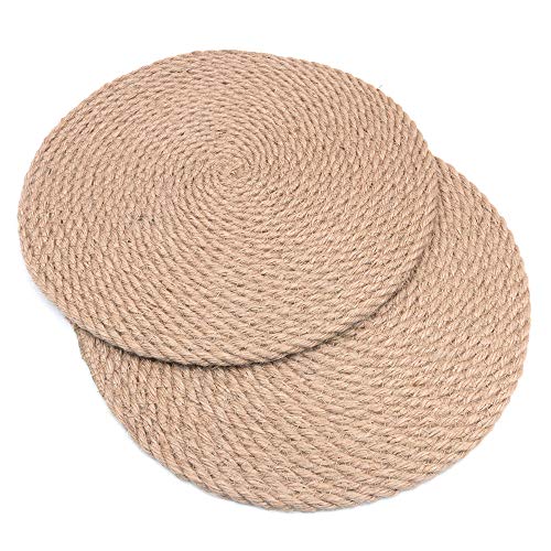 Shiwaki Tamponi isolanti in Rattan da 12 Pollici, sottobicchieri in Rattan Intrecciati a Mano - Piatti di Base per Tazze e Piatti Tamponi riscaldanti
