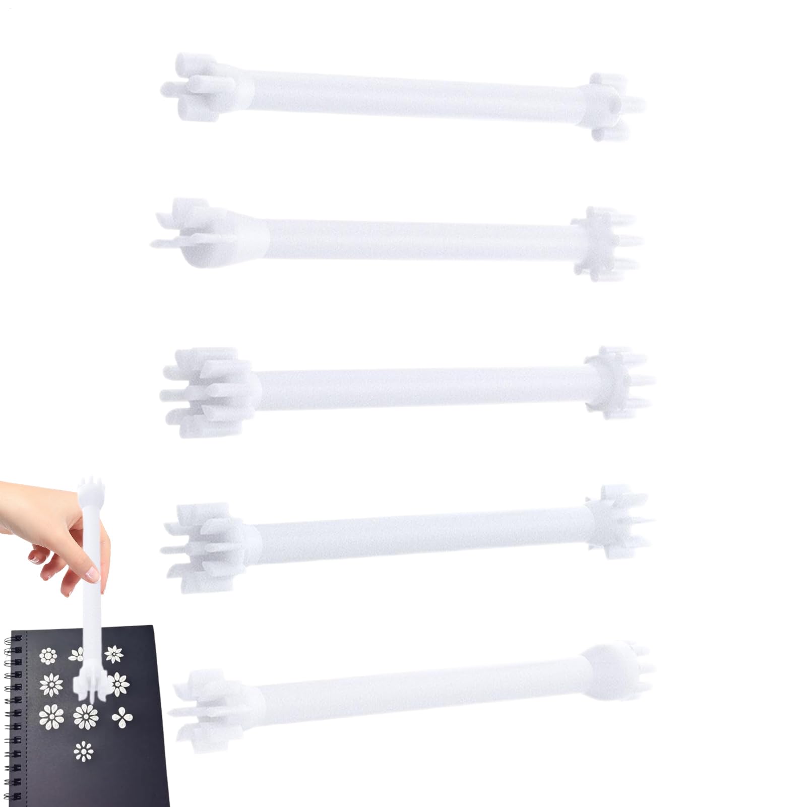 Strumenti per punteggiare, penne a vernice, impugnatura ergonomica a doppia punta floreale, 10 forme, controllo di precisione, pennarelli riutilizzabili a risciacquo rapido con punte resistenti agli