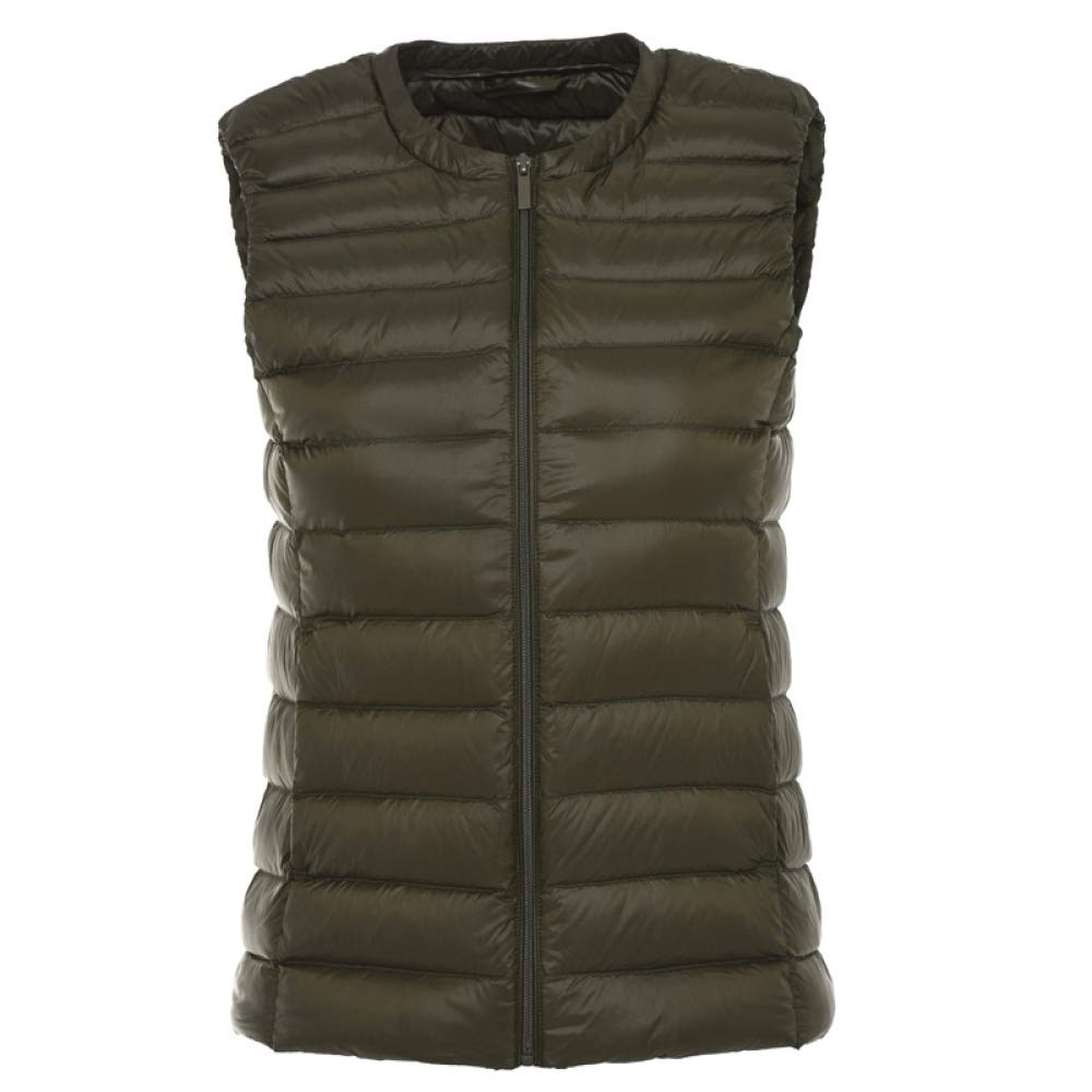 Autumn Women White Duck Down Vest Ultra Light Jacket Winter Round Collar Peter Pan Slim Sleeveless Coat