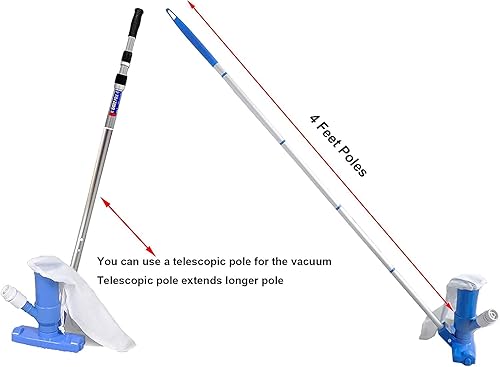 Miniatura 2 de ATIE Aspiradora de piscina Spa Mini Jet Bolsa de malla fina para piscina en el suelosobre el suelo, spa, aspiradora de piscina (paquete de 2)