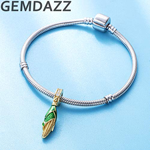 GEMDAZZ Take a Break Theme Charm, 925 Sterling Silver Coffee Cup Mug, Sweet Corn, Tropical Cocktail Glass and Lemon Drink Charms Beads, for European Bracelets Gift for Friends/Mother/Father/Party2