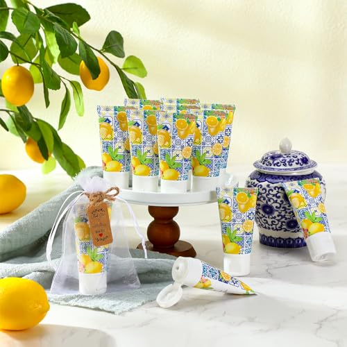 Image of 36 Sets Sunscreen for Baby Shower Party Favors SPF 30 Mini Lotion 1 oz Resistant Travel Sunscreen Bulk Thank You Gifts for Guest Party Supplies(Lemon)