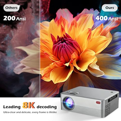 Image of 1080P Mini Projector with Real 240 ANSI Lumens, Quiet Cooling Fan, Easy Dust Cleaning Port, Dual USB Inputs and HDMI, Compact Home Cinema Projector