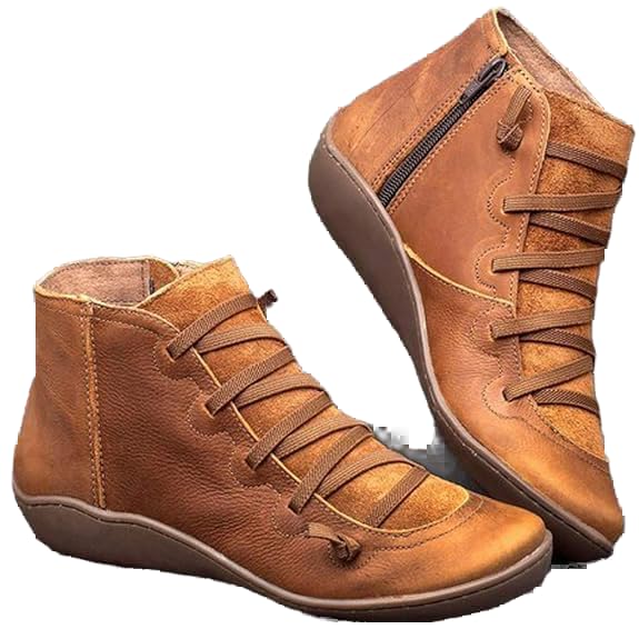 Women's Ankle Boots Chunky Heel,Stylish Mid Calf Booties for Fall Winter 2025,Comfortable Slip-On Round Toe Boots with Non-Slip Sole Casual & Dressy