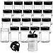 Yesland 16 Pcs Plastic Spice Jars/Bottles, 5 Oz PET Spice Containers BPA free with Black Cap, Perfect for Storing Spice, Herbs and Powders