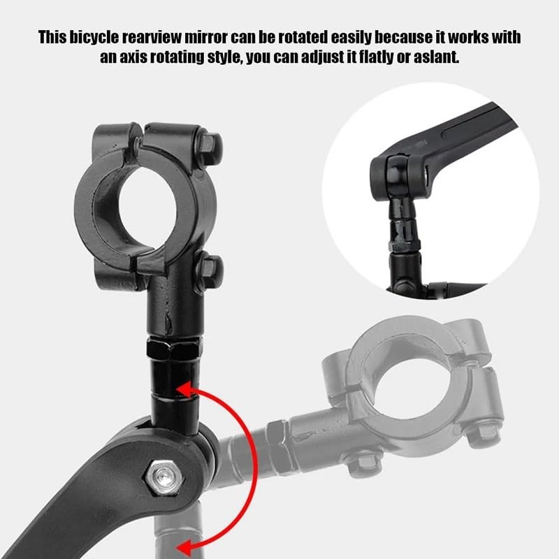 retroviseur guidon Rétroviseur De Recul Pour Vélo Électrique, Miroir Plat, Réflecteur Réglable À 360 Degrés, Accessoires Cyclisme(A pair black)
