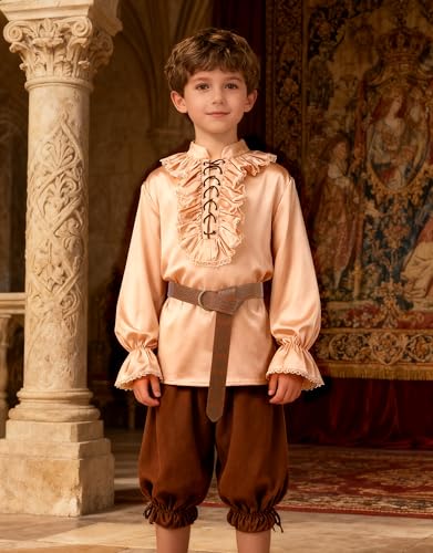 Camisa Pirata Medieval Infantil para Niños Talla M miniatura 6
