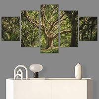 SIGNWIN 5 Panel Canvas Wall Art Rustic Woods for Home Decorations Ready to Hang - 60