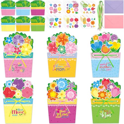 Fancy Land 24 Sets Mothers Day Crafts for Kids DIY Greeting Card ...