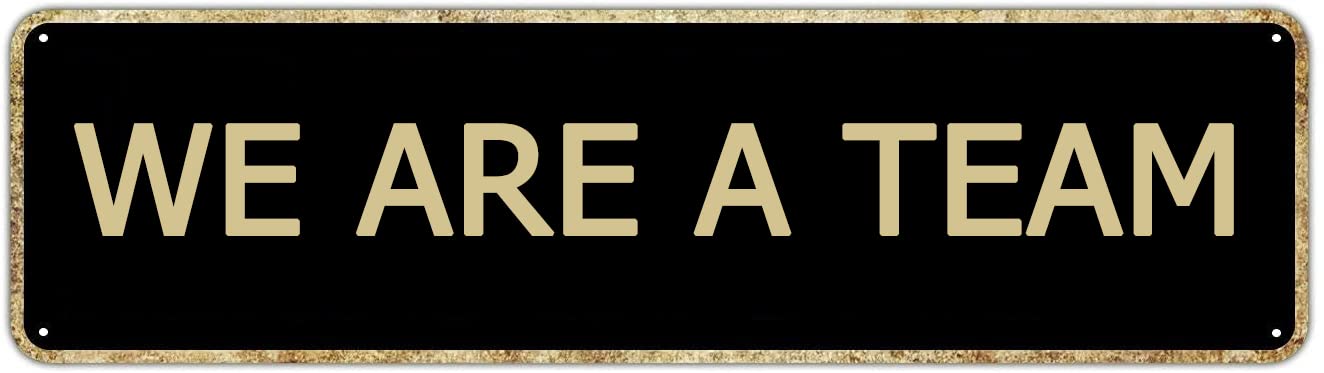 We are a Team Retro Tin Signs Aluminum Metal Sign for Home Living Room Garden Wall Yard Pub Club Decor 4x16 Inch