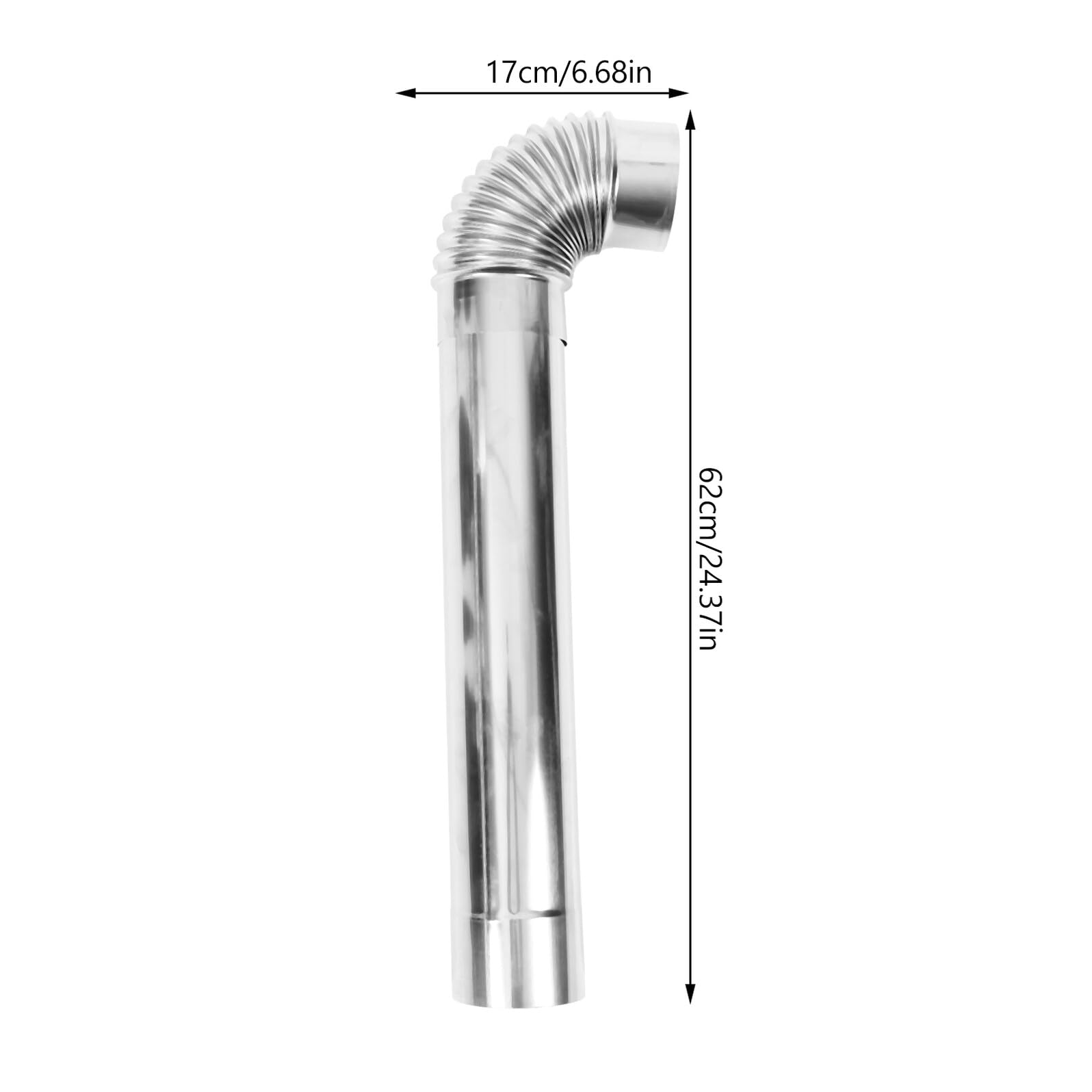 Accessori per Tubo Fumaria in Acciaio Inox Argento | Stufa e Stufa a Legna, Uso in Fabbrica e Canne Fumarie Industriali, Montaggio Semplice