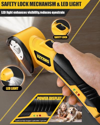 Image of Electric Scissors, Cardboard Cutter, With LED Light, High-Efficiency Brushless Motor, 2000mAh Battery, Tungsten Steel Blade, Suitable for Cloth, Cardboard, Carpet Wire Rope Cutters O-Y