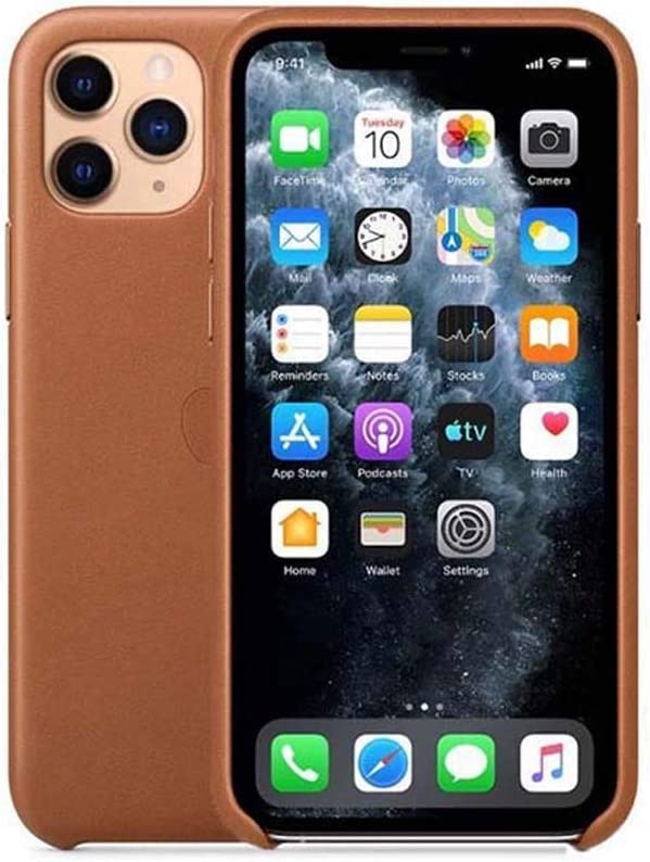 Coque en cuir iPhone 11 Pro marron de 5,8 pouces antichoc et élégante