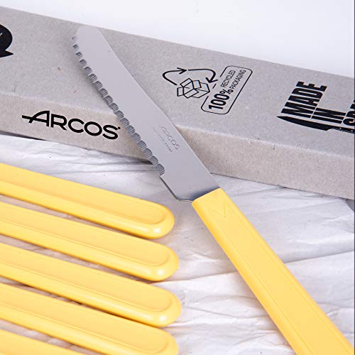 Miniatura 7 de Arcos Juego Cuchillos Cuchillos Mesa 6 Uds Cuchillo Fruta Cuchillo Postre Hoja 110 Mm Acero Inoxidable Martensítico Mango Nylon Apto Lavavajillas Envase Ecológico