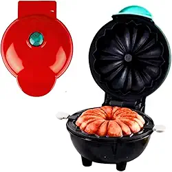 Máquina de Fazer Bolos Doces Waffle Rosquinhas Donuts Assadeira Mini Bundt Cake Maker Premium (110, Volts)