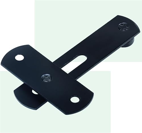 Miniatura 8 de Paquete de 2 cerraduras de puerta corrediza de granero de 180 grados, cerradura de acero inoxidable resistente para puerta corrediza de granero,