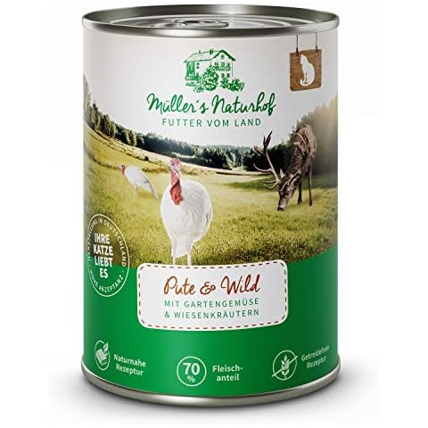 Müllers Naturhof - Nassfutter für Katzen - naturnahe Rezeptur - Wild & Pute Cover