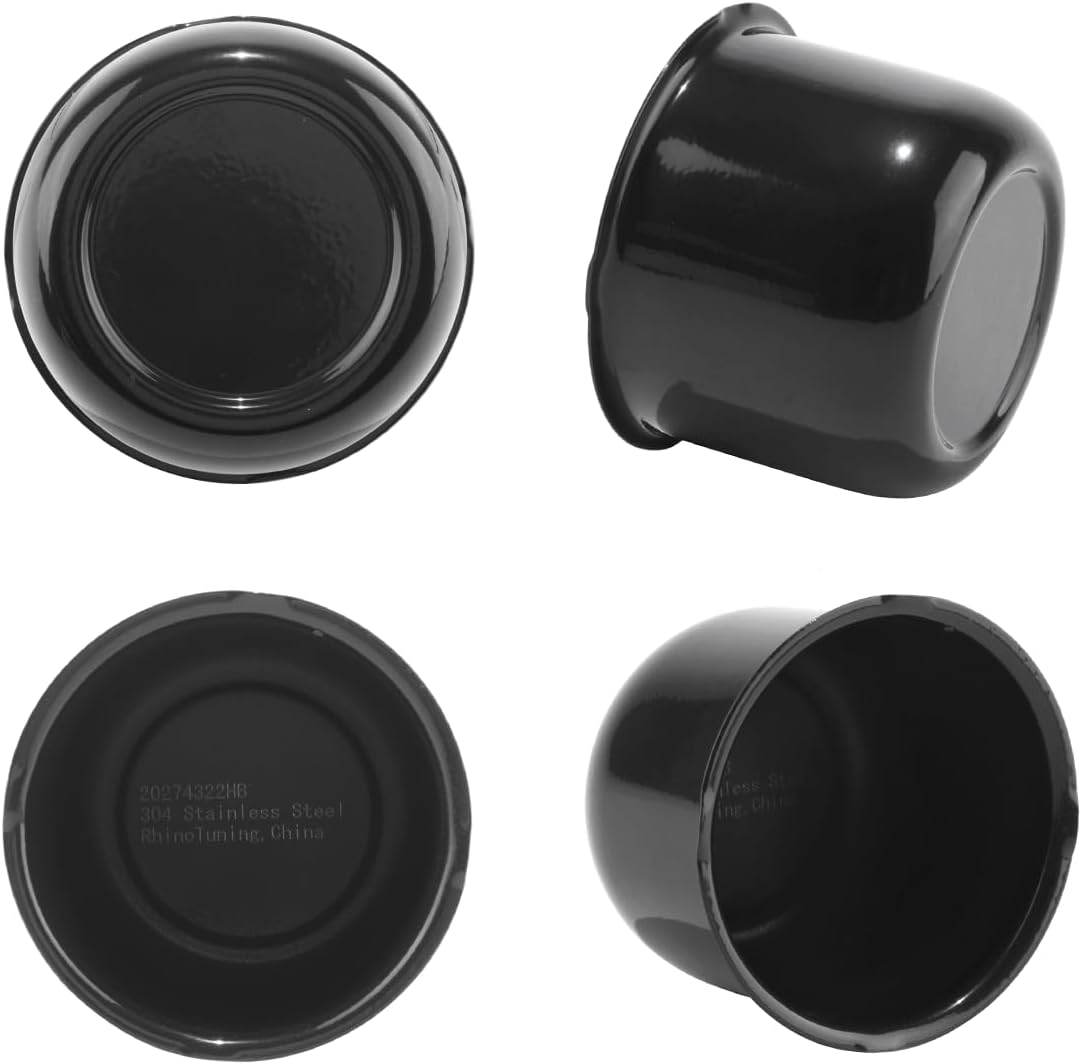 3.03inch Stainless Steels Trailer Wheel Center Caps Fit 3.03" Center Bore Truck Trailer RV SUV Wheels Rims, 4Pcs Black Hub Covers
