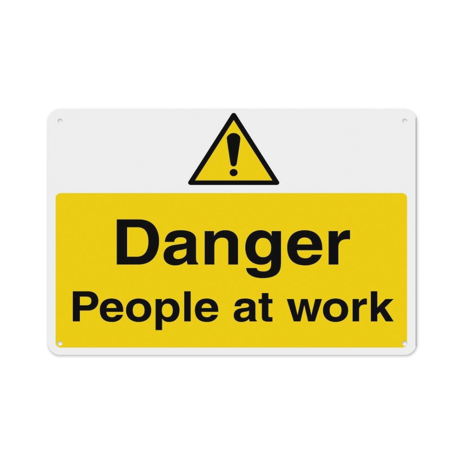 peiyeety People At Work Signs Aluminum Tin Warning Signs For Home Outdoor Garden 12X16 Inches