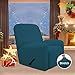 Easy-Going Recliner Stretch Sofa Slipcover Sofa Cover 4-Pieces Furniture Protector Couch Soft with Elastic Bottom Spandex Jacquard Fabric Small Checks(Recliner,Peacock Blue)