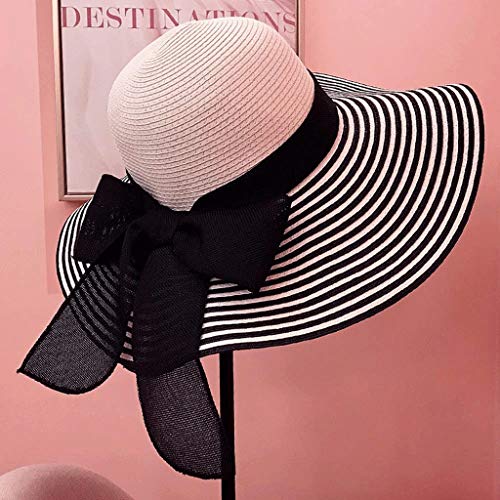 Chapeau de soleil YXWYXWA pour femme pliable avec cordon couvre-cou été