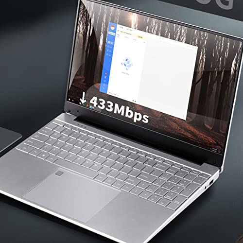 Image of 15.6 inch Laptop, 16GB Ultra Slim Fingerprint Gaming Laptop for Windows11, for N5095 Processor, 1920x1080 IPS HD Screen, Backlit Keyboard for Office, Silver (16G+512G)