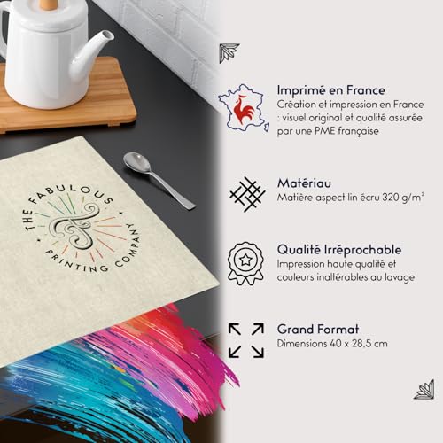 Set de table en lin Future Engineer grand format idée cadeau science