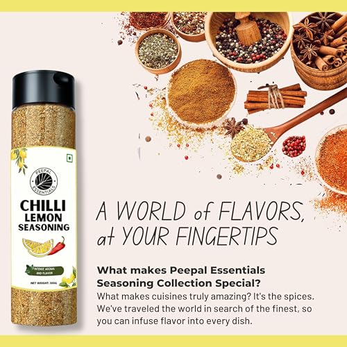 Image of Peepal Essentials chilli Lemon Seasoning for popcorn /Fries /Roasted Almonds /Grilled Corn, Gluten-Free /vegan, pure & natural