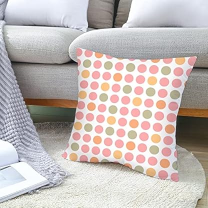 Lieson Kissenbezüge Sofakissen 50x50 4er Set, Dekokissenhülle Polyester Punkt Muster Kissenbezug Kissenhülle Dekokissen für Sofa Gartenbett Couch Kissen, Rosa Grau – Bild 3