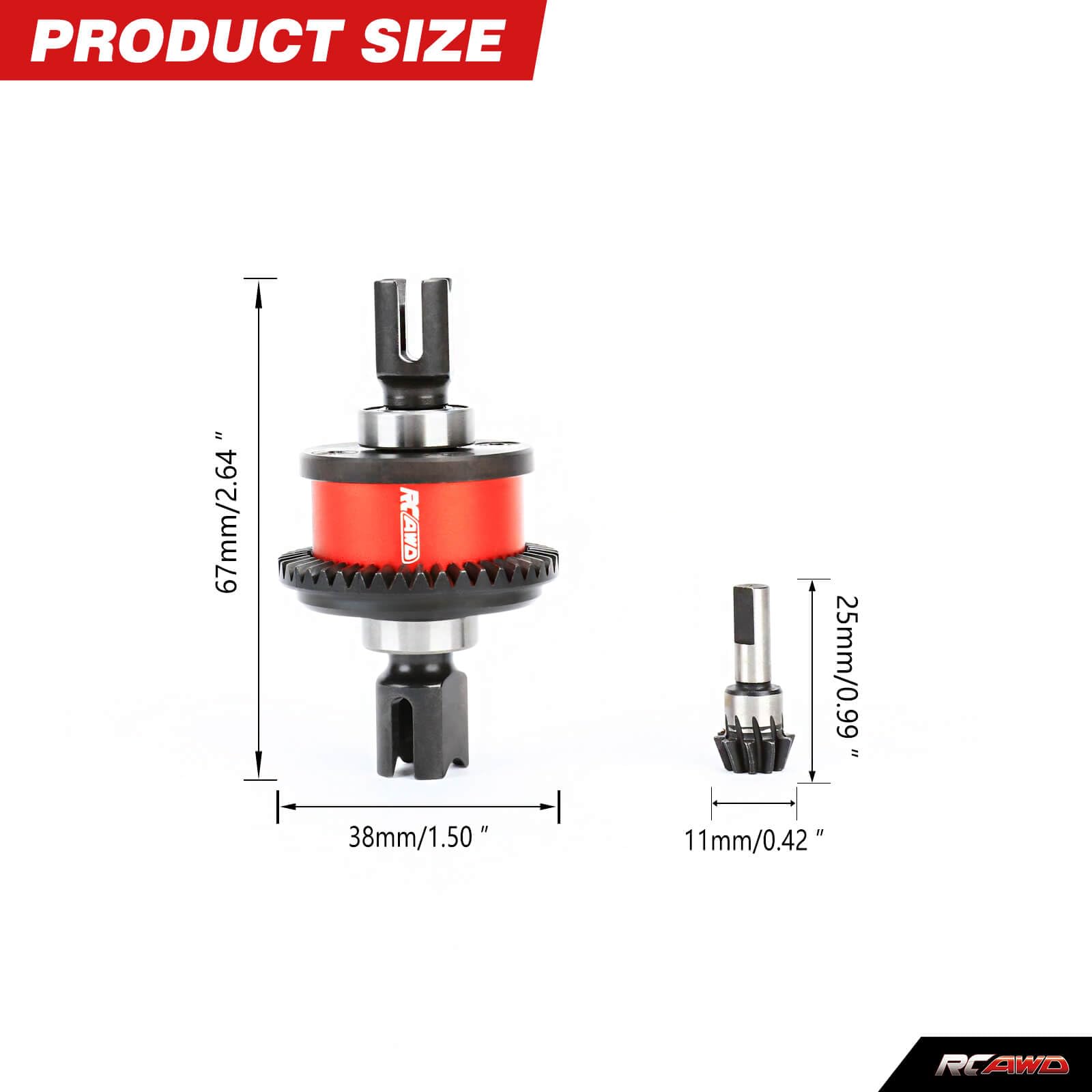 RCAWD Nouveau pignon interne EXB différentiel avant arrière 43T et 13T engrenage d'entrée 1 jeu pour Arrma 1/7 Felony Infraction Mojave 6S BLX Diff Gear 1/8 Typhon Talion Outcast EXB Upgrades Part