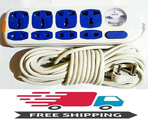SHREEJIIH 8 Way Port Buster Multi Pin Socket Surge Spike Protector With 10 M Long Cable, 250 Volts (B07Y1DFJ4Z) Amazon Price History, Amazon Price Tracker