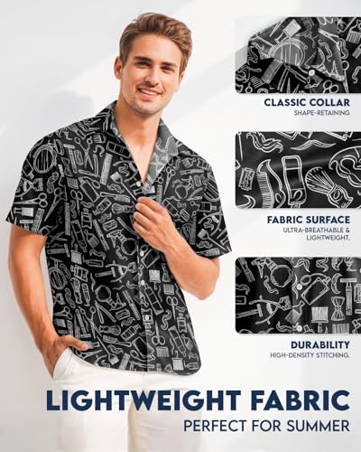 Image of 99TIMORO Fathers Funny Mens Hawaiian Shirt, Movie Button Down Short Sleeve Top, Father Day Summer Gifts