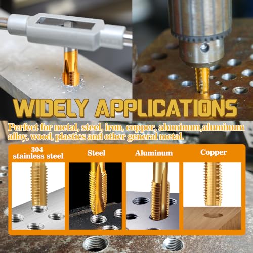 Image of 1 /2-14 NPT Pipe Tap and 23 /32 inch Drill Set,M2 HSS Hand Threading Plumbing Tap
