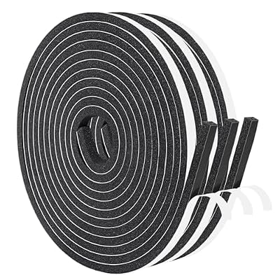 Yotache Foam Tape 2 Strips 1/4 Inch Wide X 1/4 Inch Thick, Weather Stripping for Doors and Window High Density Foam Seal Tape Sliding Door Weather Strip, Total 20 Feet Long (2 X 10 Ft Each)